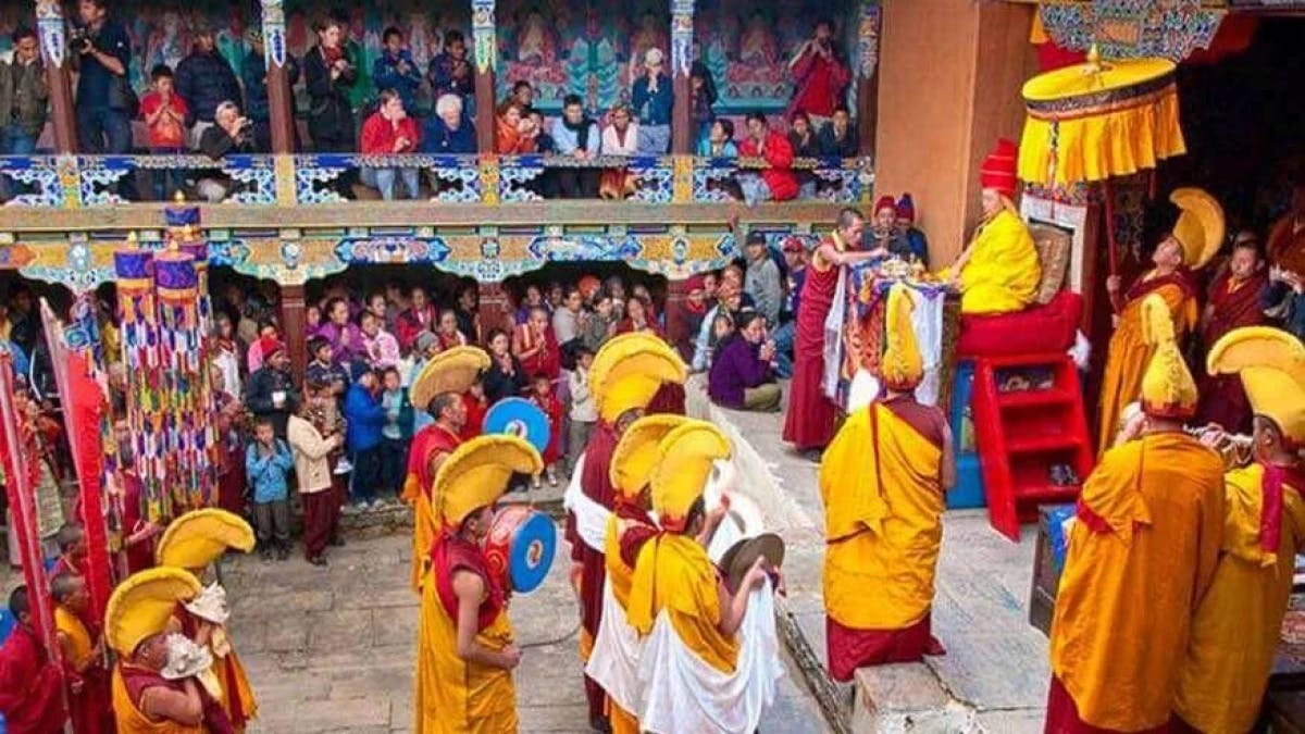 Monk at Mani Rimdu festival