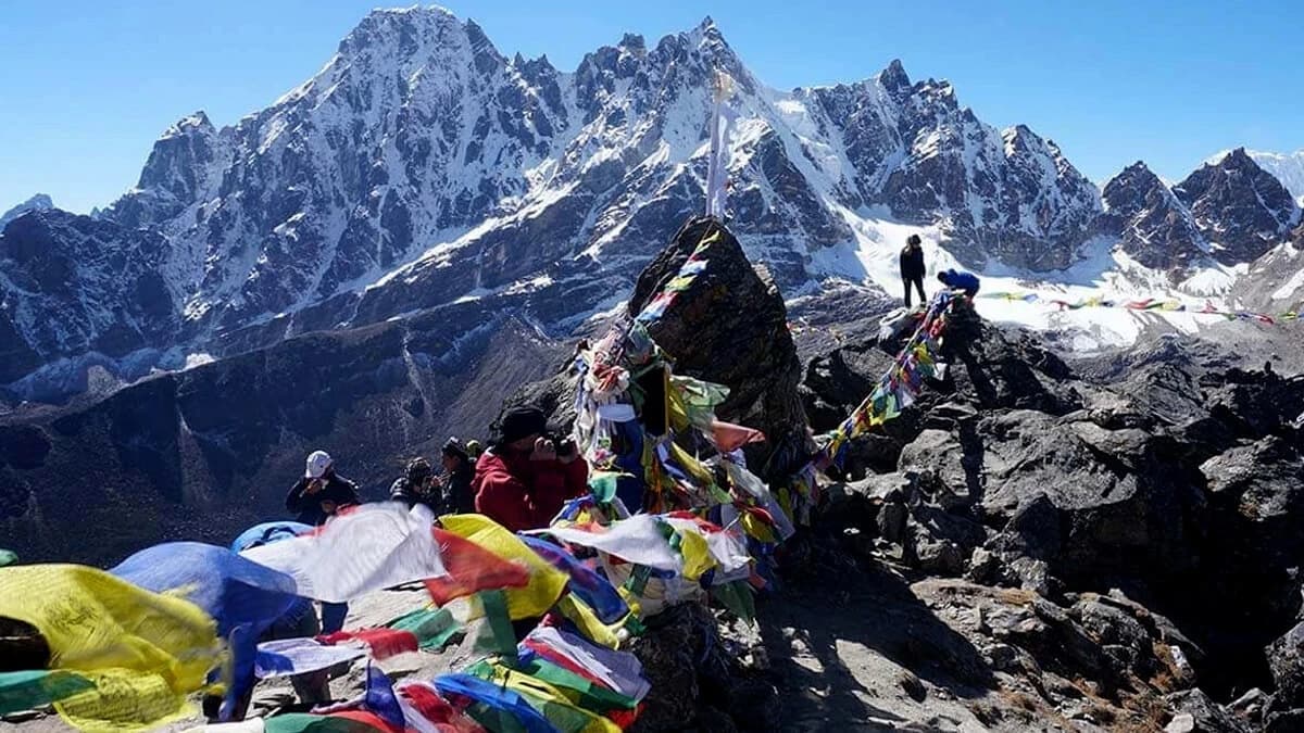 Prayer flags showcasing the Everest region's rich cultural values