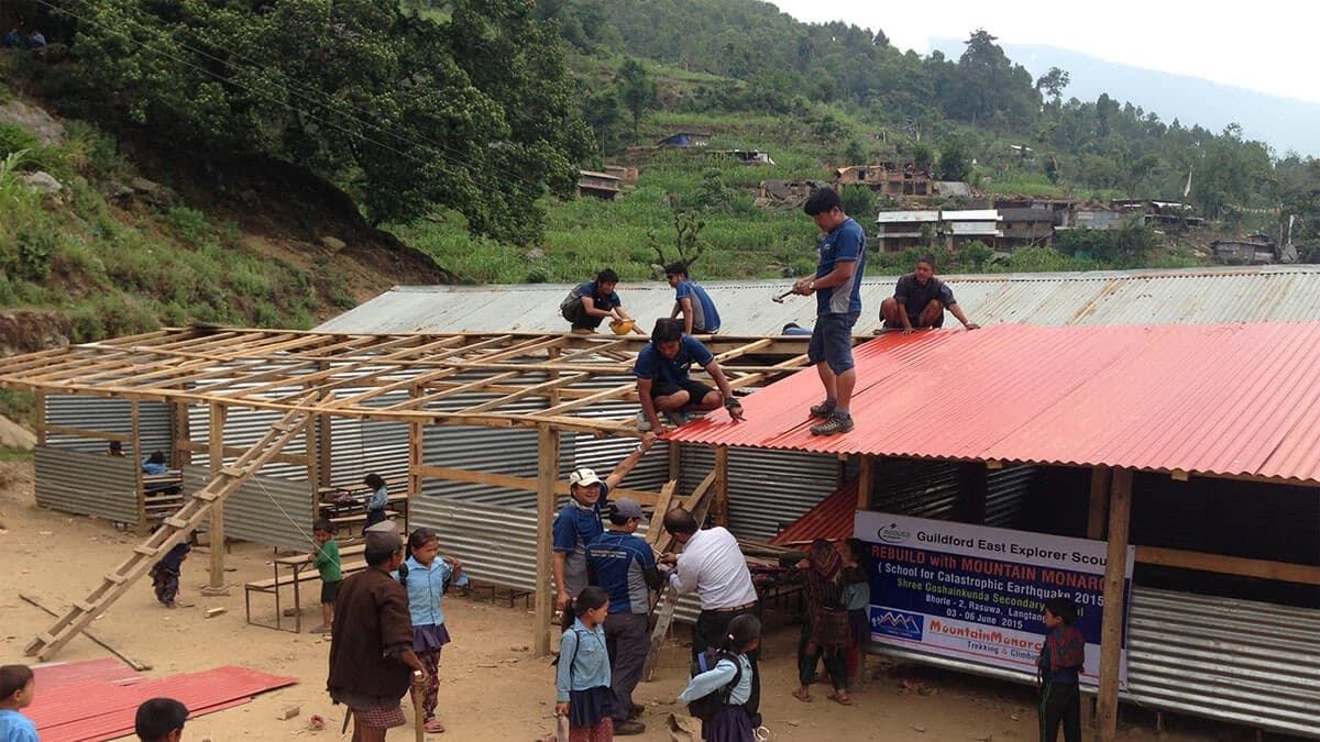 Shelter and School on earthquake people