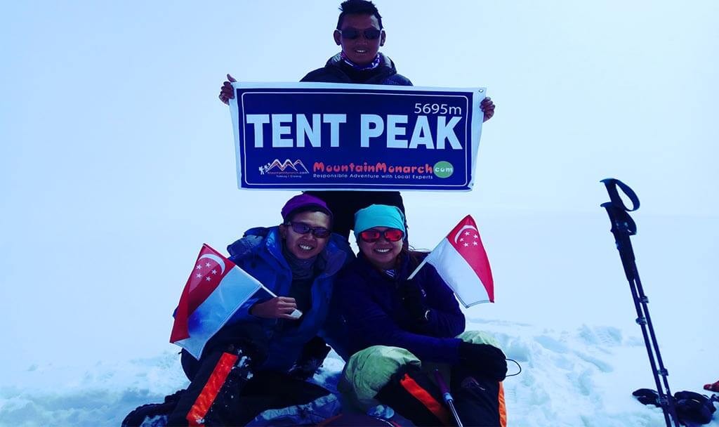 Tent peak climbing